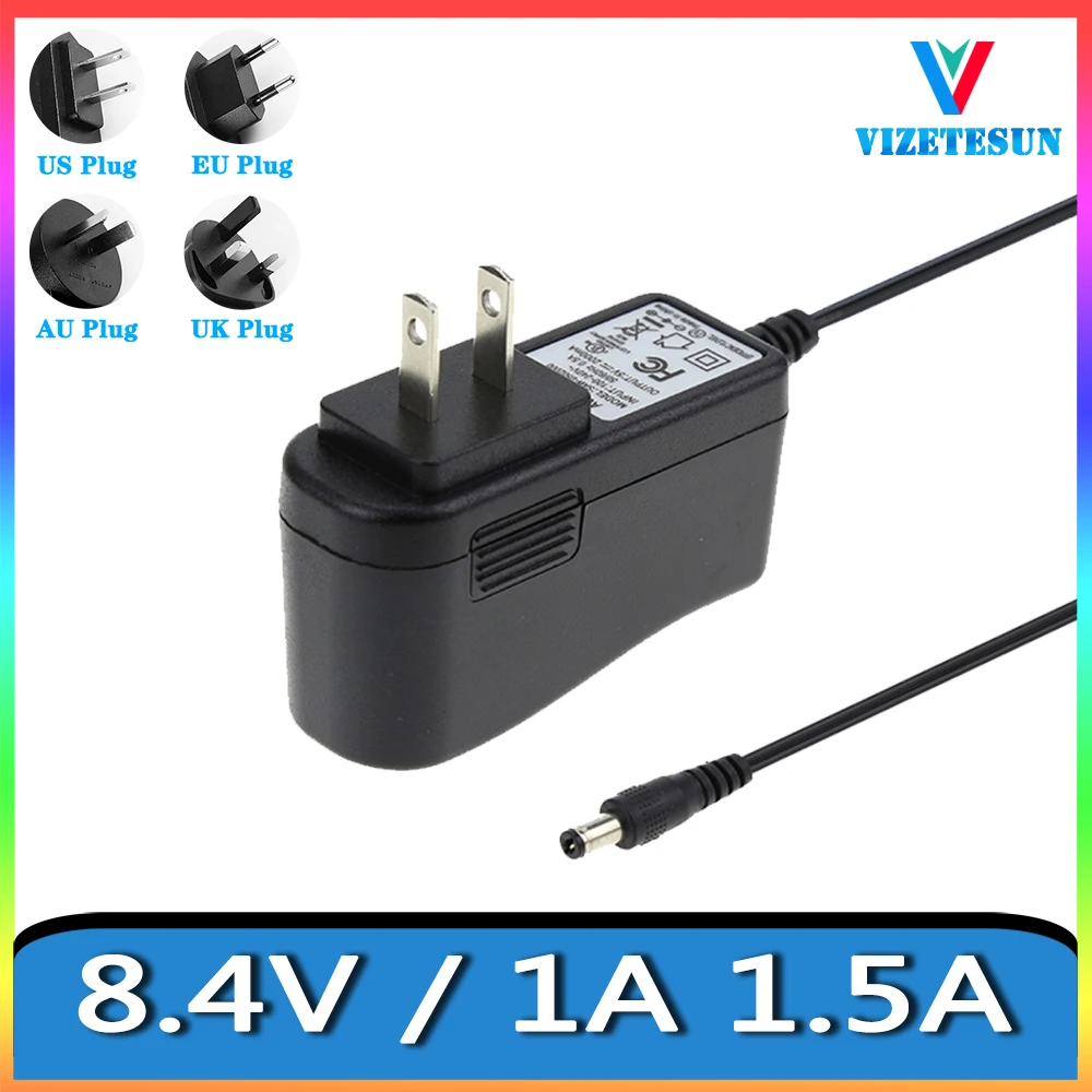 8.4V 1A 1.5A Lithium Battery Charger Transformer 8.4V 1000MA 1500MA Power Adapter DC 5.5*2.1MM