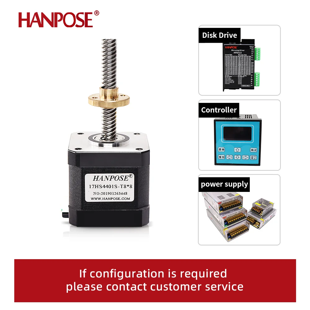 Imagem -04 - Trapezoidal Screw Stepper Motor para Peças de Impressora 3d Porca Parafuso Chumbo 17hs4401s-t8 Cobre 1.8d mm mm mm Nema17