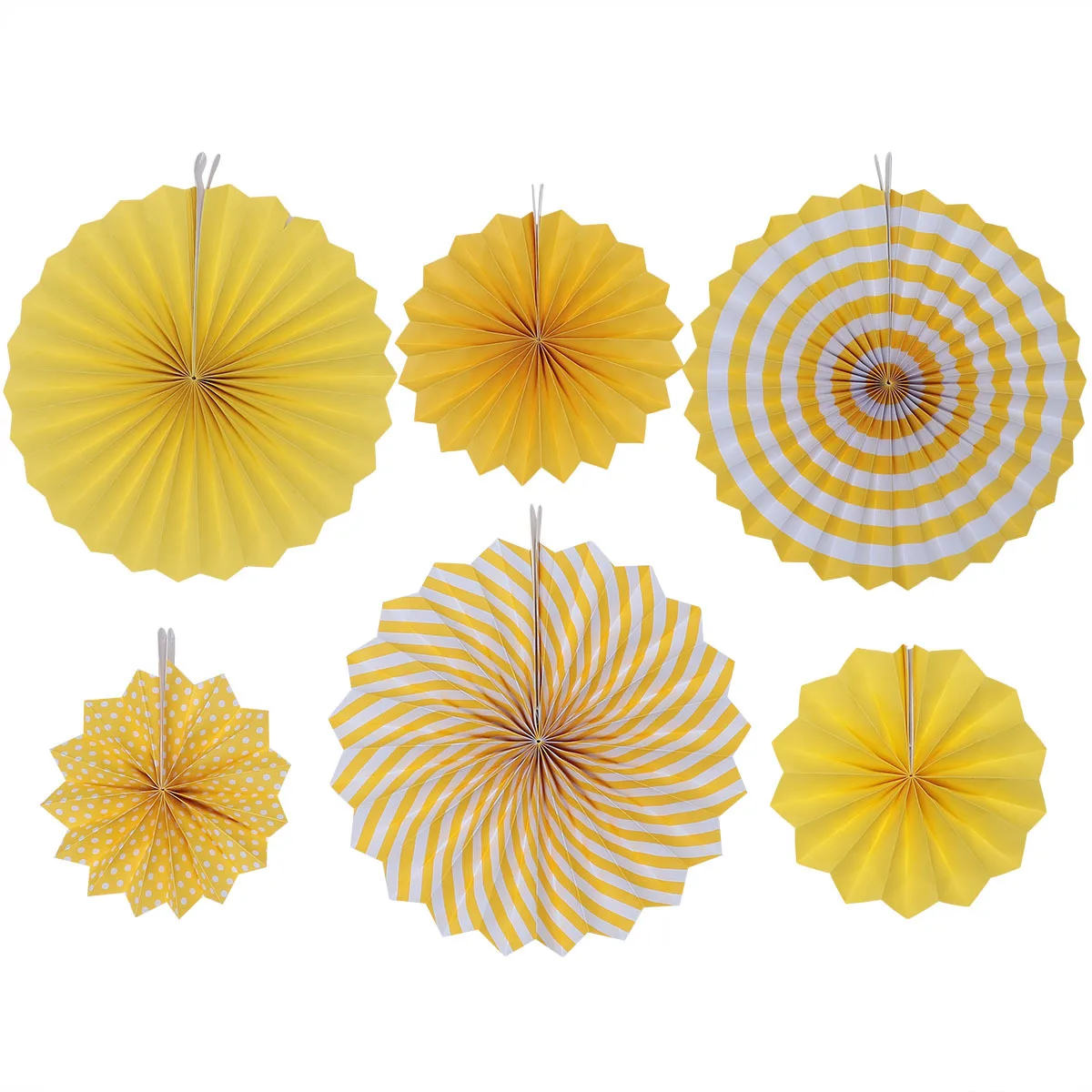 12 stücke Papier Fan Ball Hängen Dekor Runde Mode Fans Für Hochzeit Geburtstag Party Dekoration Set Gelb Rosa
