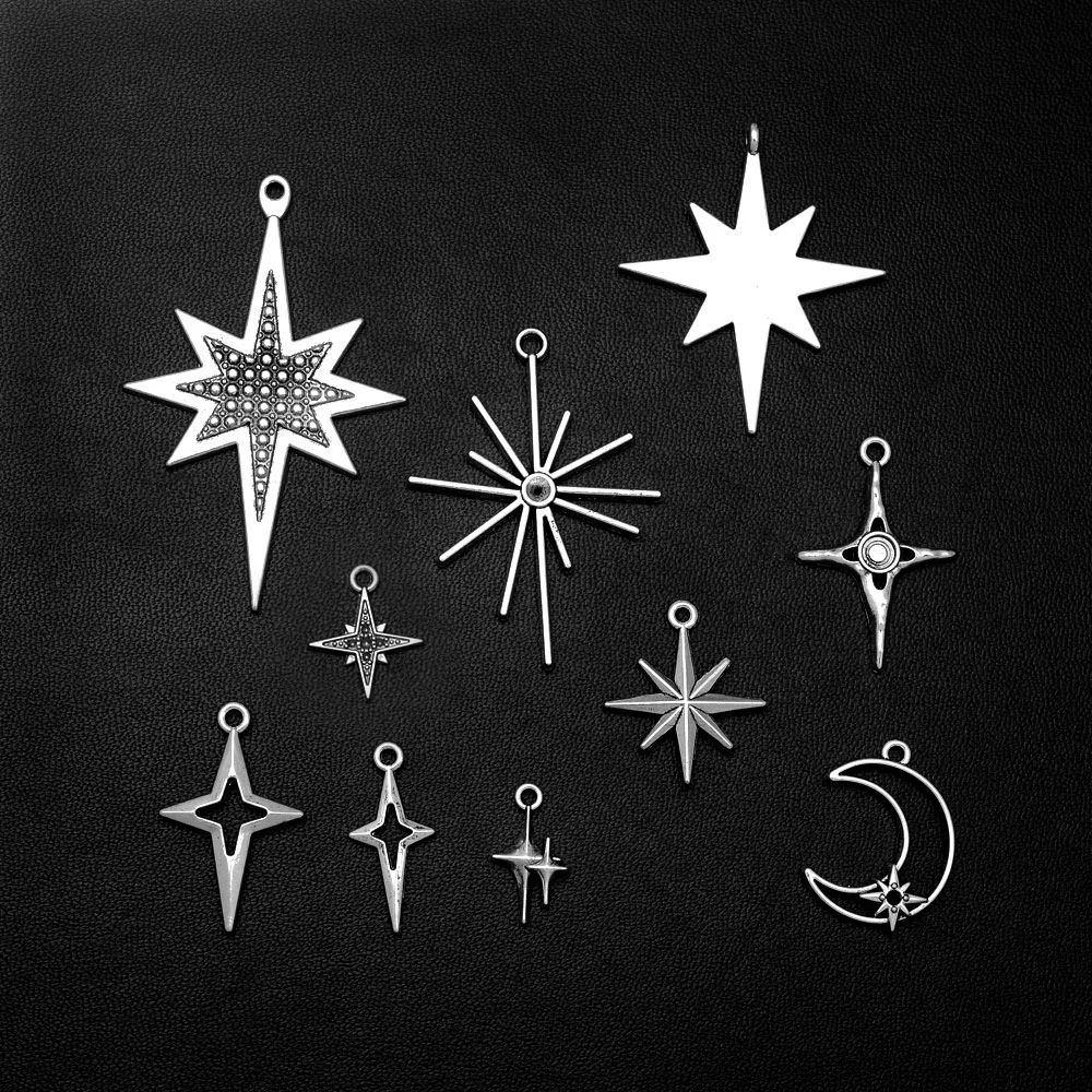 8-90pcs/lot Cute Astral Charms Mini Morning Star Pendants For DIY Jewelry Making Finding Supplies Accessories