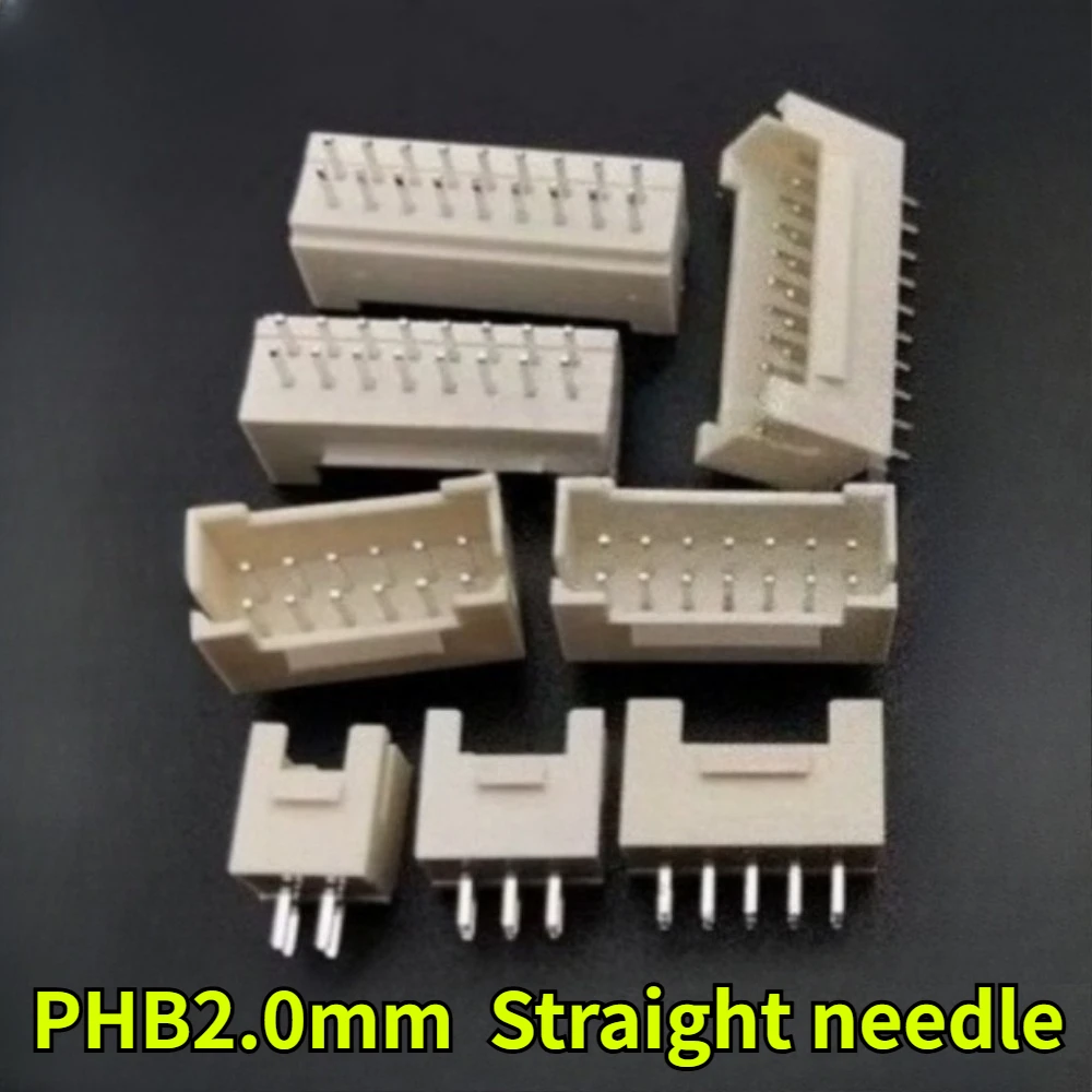 20/50/100Pcs PHB2.0mm Double Row Straight Needle Curved Needle with Lock Buckle 2*2P/3P/4P/5P/6P/7P/8P/9P/10P Pin Seat Connector
