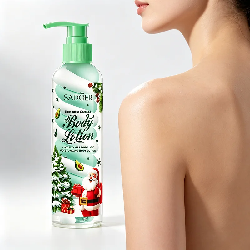Avocado Body Lotion Christmas Edition Moisturizing Skin Care Cream Hydrating Smooth Body Cream For Daily Body Skin Care 250ml