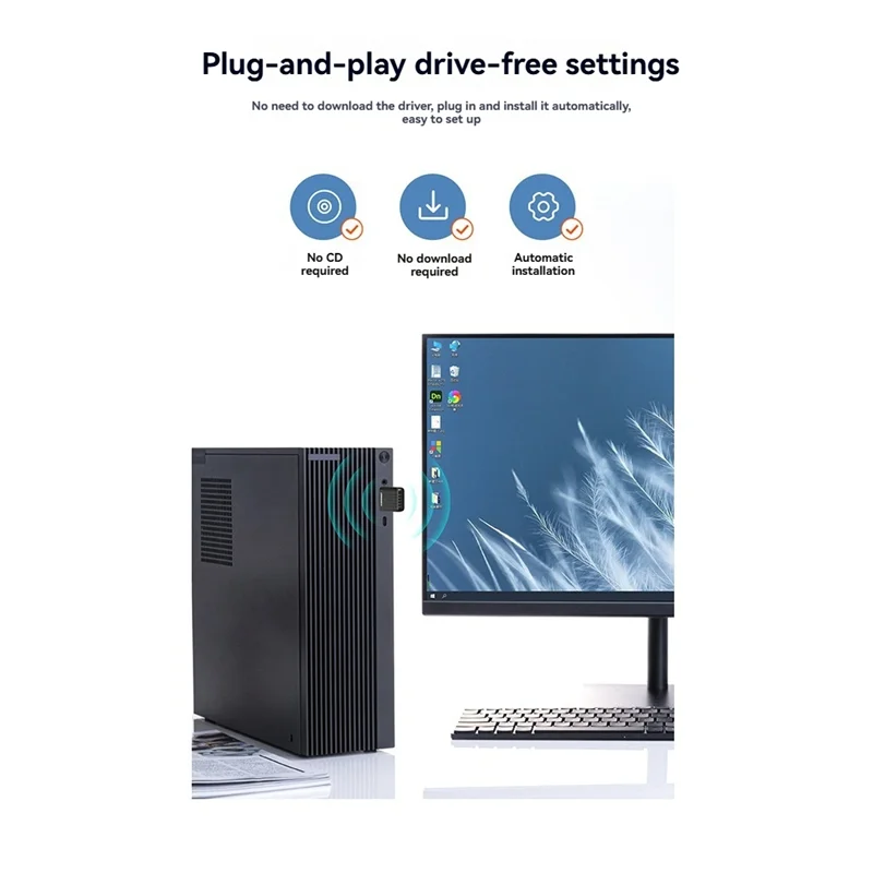 

811AC V3 USB Wi-Fi адаптер 650 Мбит/с высокоскоростная мини-сетевая карта 2,4 + 5 ГГц для Win10/11