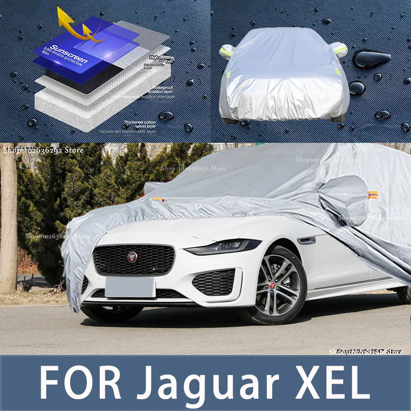 For Jaguar XEL Outdoor Protection Full Car Covers Snow Cover Sunshade Waterproof Dustproof Exterior Car accessories