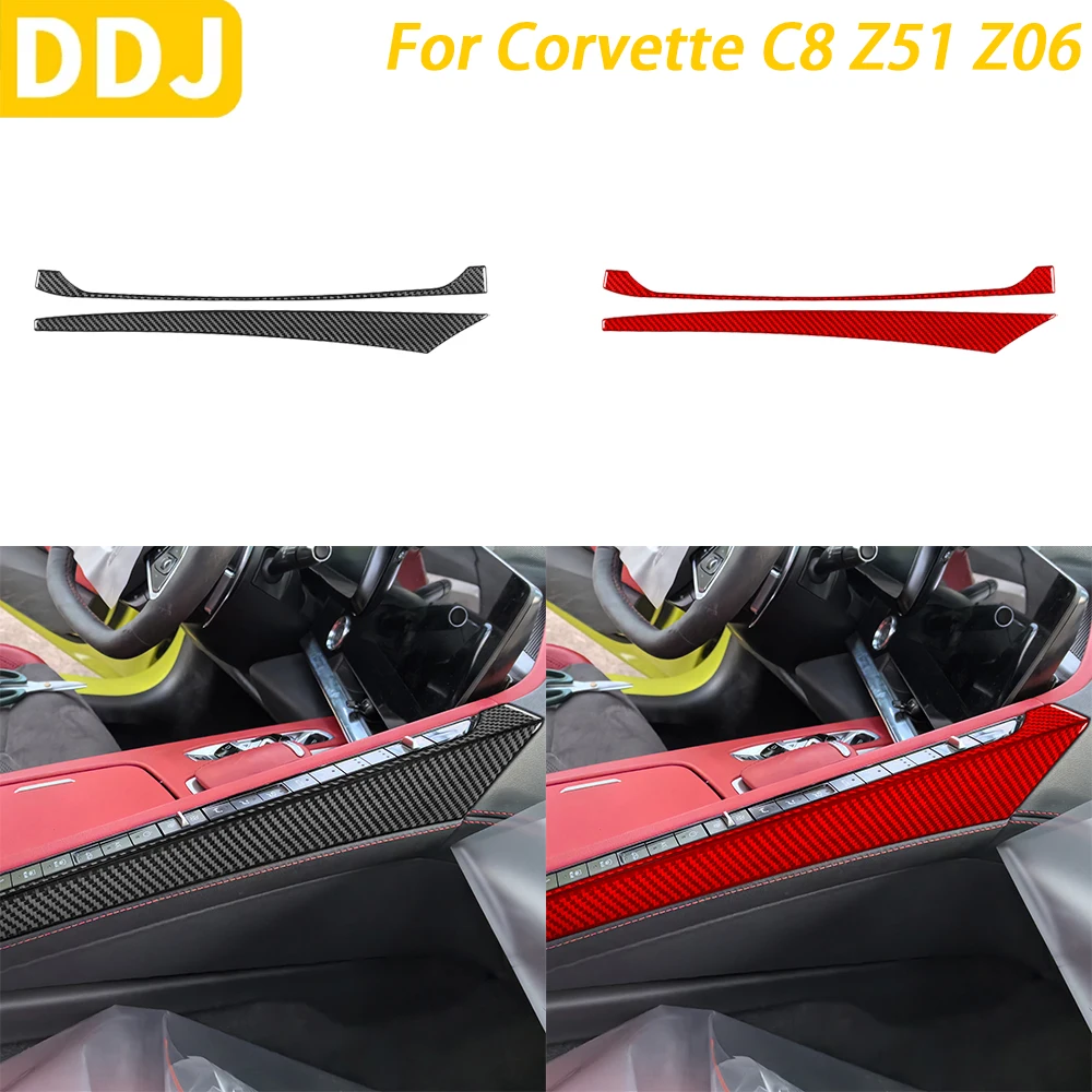 For Chevrolet Corvette C8 Z51 Z06 2020-2023 Car Accessories Carbon Fiber Center Console Gear Shift Side Panel Cover Trim Sticker