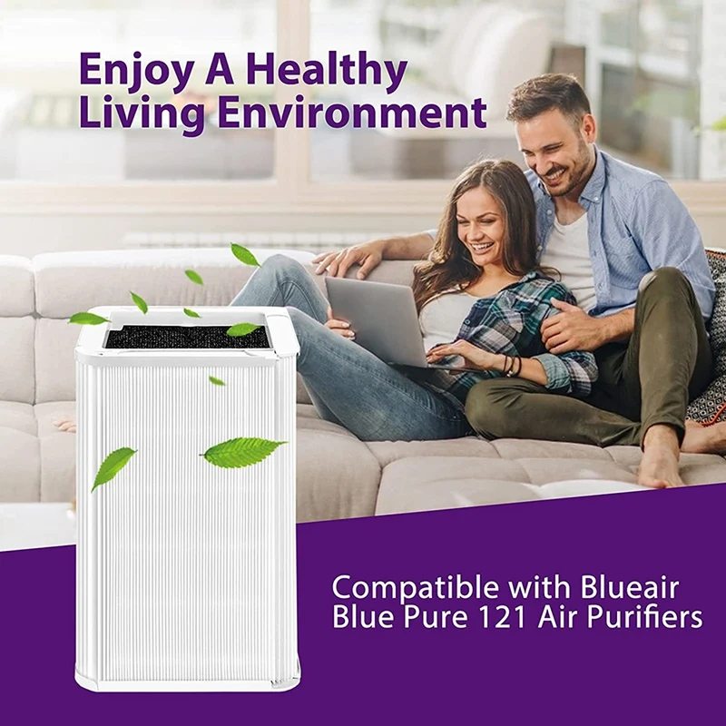 Replacement Filter For Blueair Blue Pure 121 Air Purifier,Particle True HEPA Filter Activated Carbon Replacement Filter