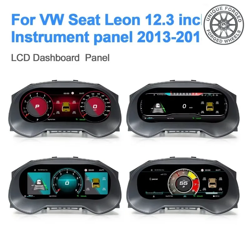 26 Style Car Digital Cluster Instrument For VW Seat Leon 2013-2018 Digital LCD Dashboard Linux System CarPlay