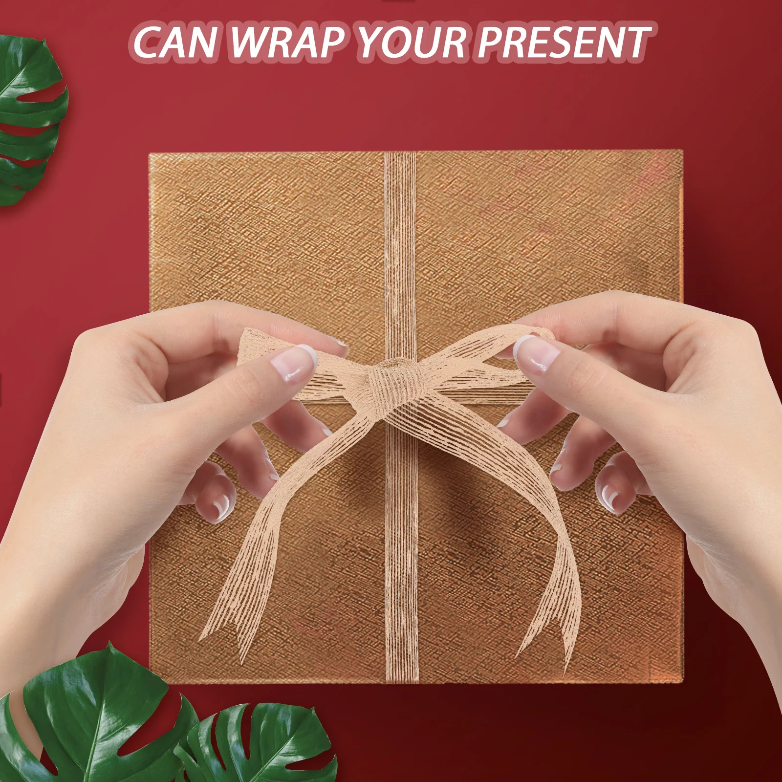 

1 Roll Multi-Functional DIY Burlap Ribbon Natural Jute Burlap Roll for Wedding Gift Wrapping Bouquet Decoration Christmas