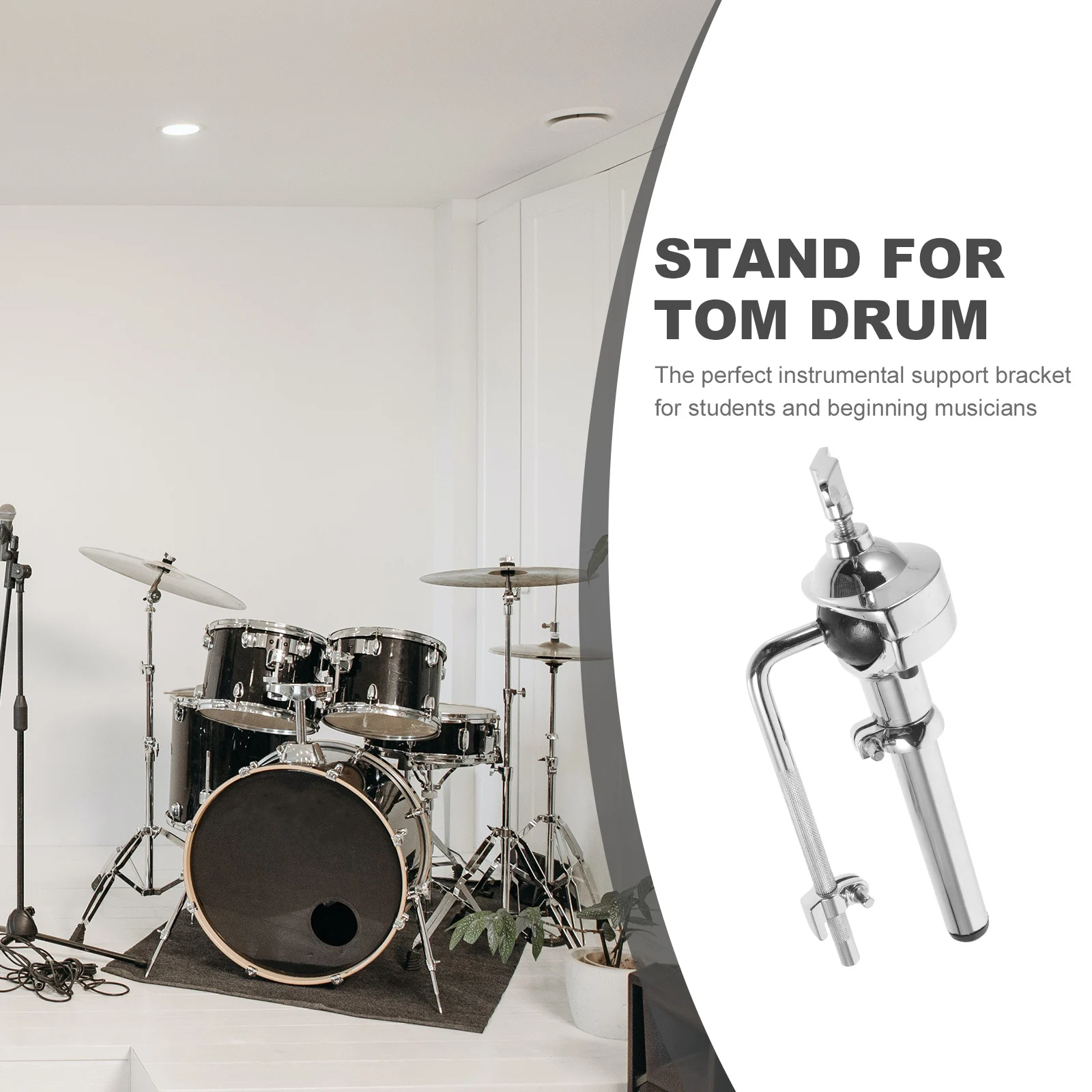 Kurzer Einarm-Tom-Trommelständer aus Zinklegierung, langlebiges Hardware-Ersatzteil für Kit-Zubehör, Percussion-Instrumentenhalterung