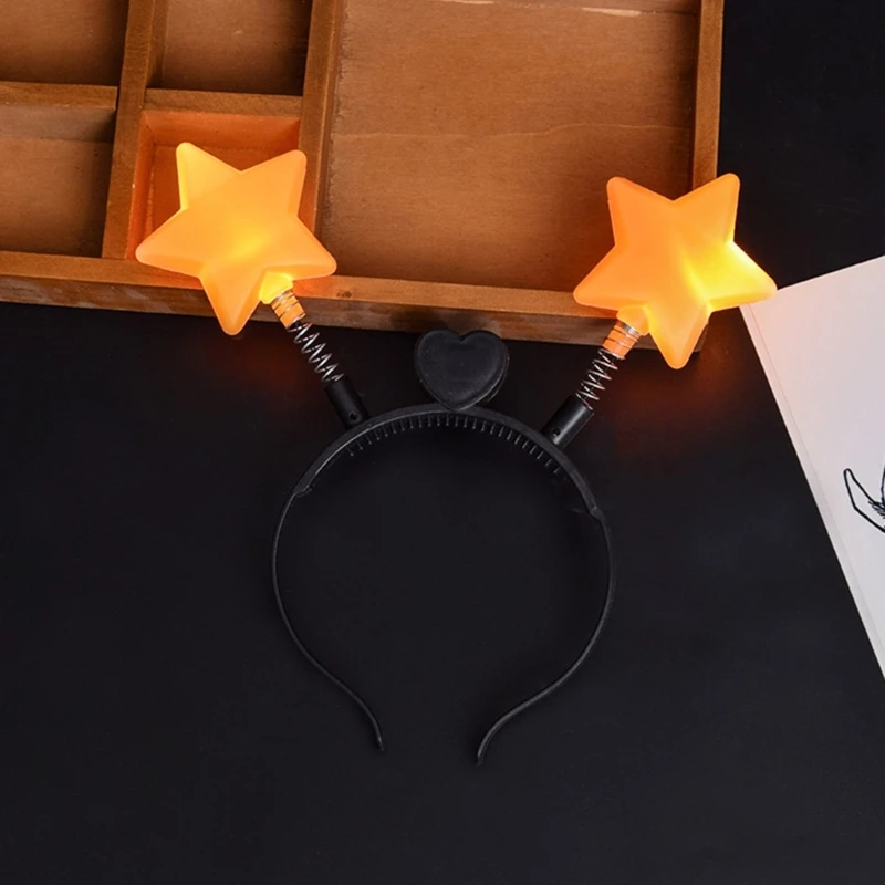 Fashion Adult Kids Glowing Star Hair Hoop Luminous Hairband Stage Performances Halloween Women Styling Headband