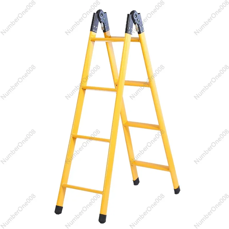 

Ladder Household Trestle Ladder Folding Stair Single Side Straight Steel Pipe Telescopic Climbing Stairs