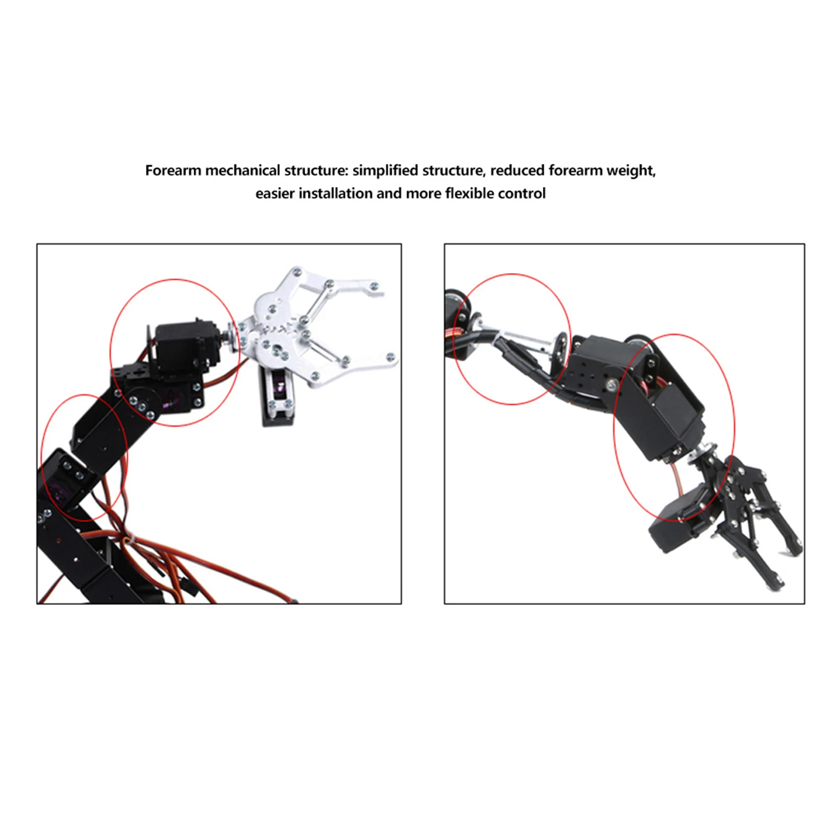 Parti del robot industriale Braccio meccanico Robot 6DOF Braccio meccanico Morsetto Kit artiglio Manipolatore DOF Parti del robot industriale Artiglio del robot