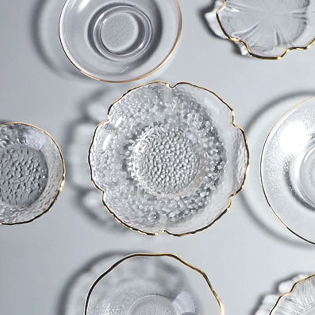 

4Pcs Glass Cup Coasters Heat Resistant Flower Shape Japanese Style Tea Cup Mats Anti Skid Table Cushion Home Restaurant