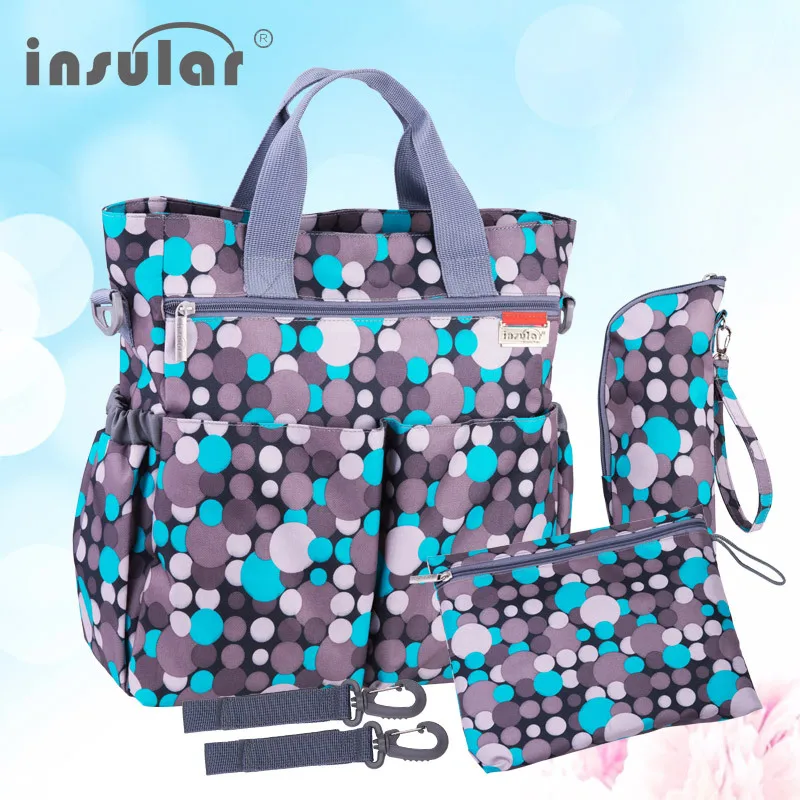 Insular Baby Diaper Bag Fashion Mother Nappy Bags Waterproof Diaper Organizer Changing Bag Multifunctional Mommy Stroller Bag