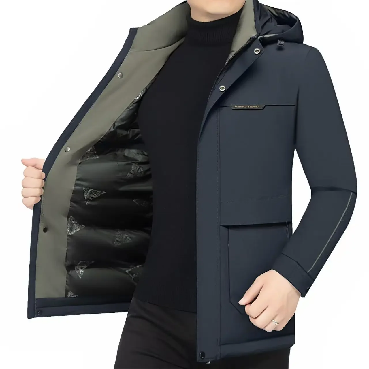 New Winter Thicken Men Parkas Long Windbreaker Coats Top Quality Men Clothing Brand Designer Casual Men Jacket Business Outwear