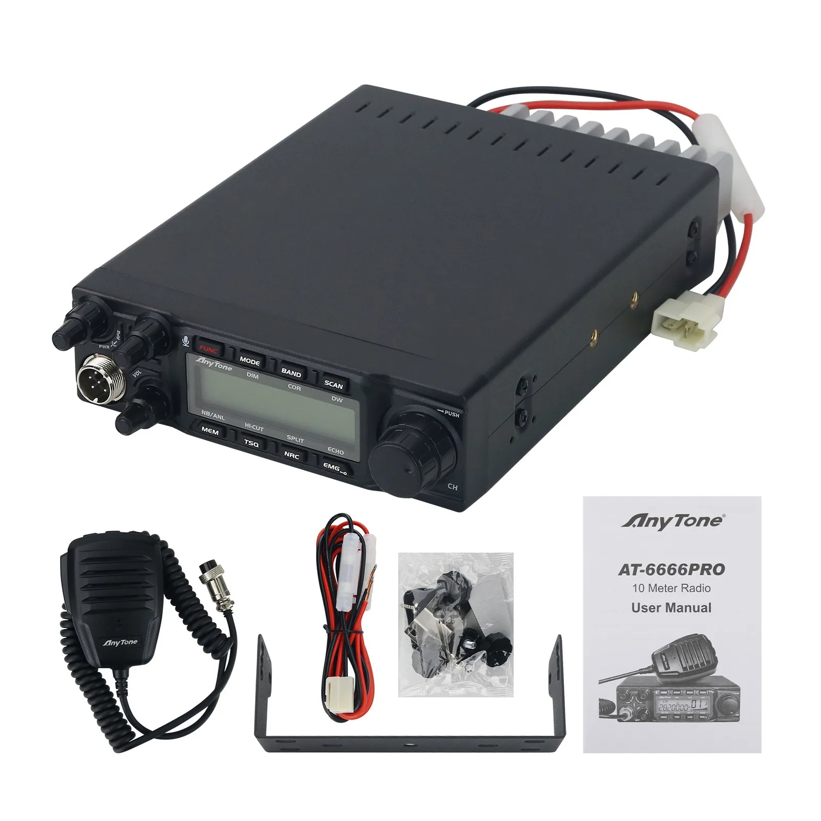 

Automatic AT-6666PRO 28-29.7MHz 10-Meter 40-Channel Amateur Radio AM/FM/USB/LSB/PA/CW Mode Radio Transceiver