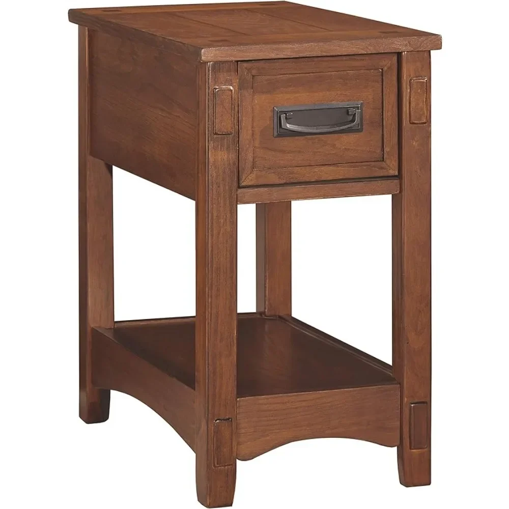 Restaurant Table Coffee Breegin New Traditional Wooden Chair Side End Table With 1 Drawer and 1 Fixed Shelf Brown End of Tables