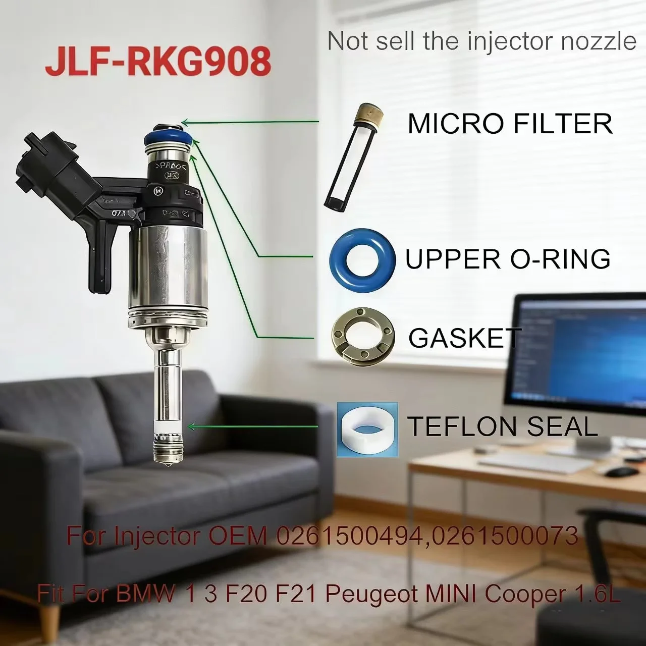 4Sets Gdi Fuel Injector Repair Kits for Part 0261500494,0261500073,Fj1123,13647598785,13537591623,13538682350,6280762807,7591623
