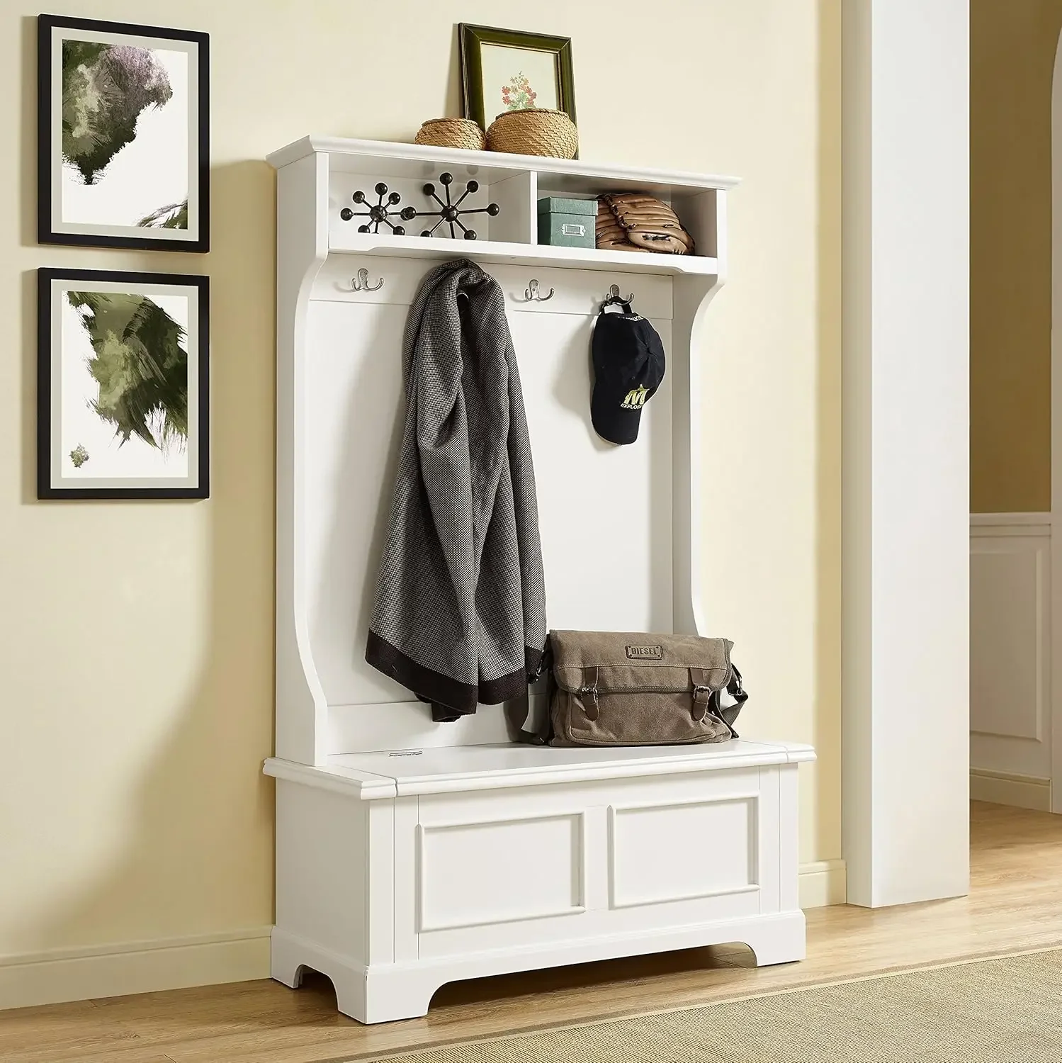 Crosley Furniture Campbell Hall Tree - White