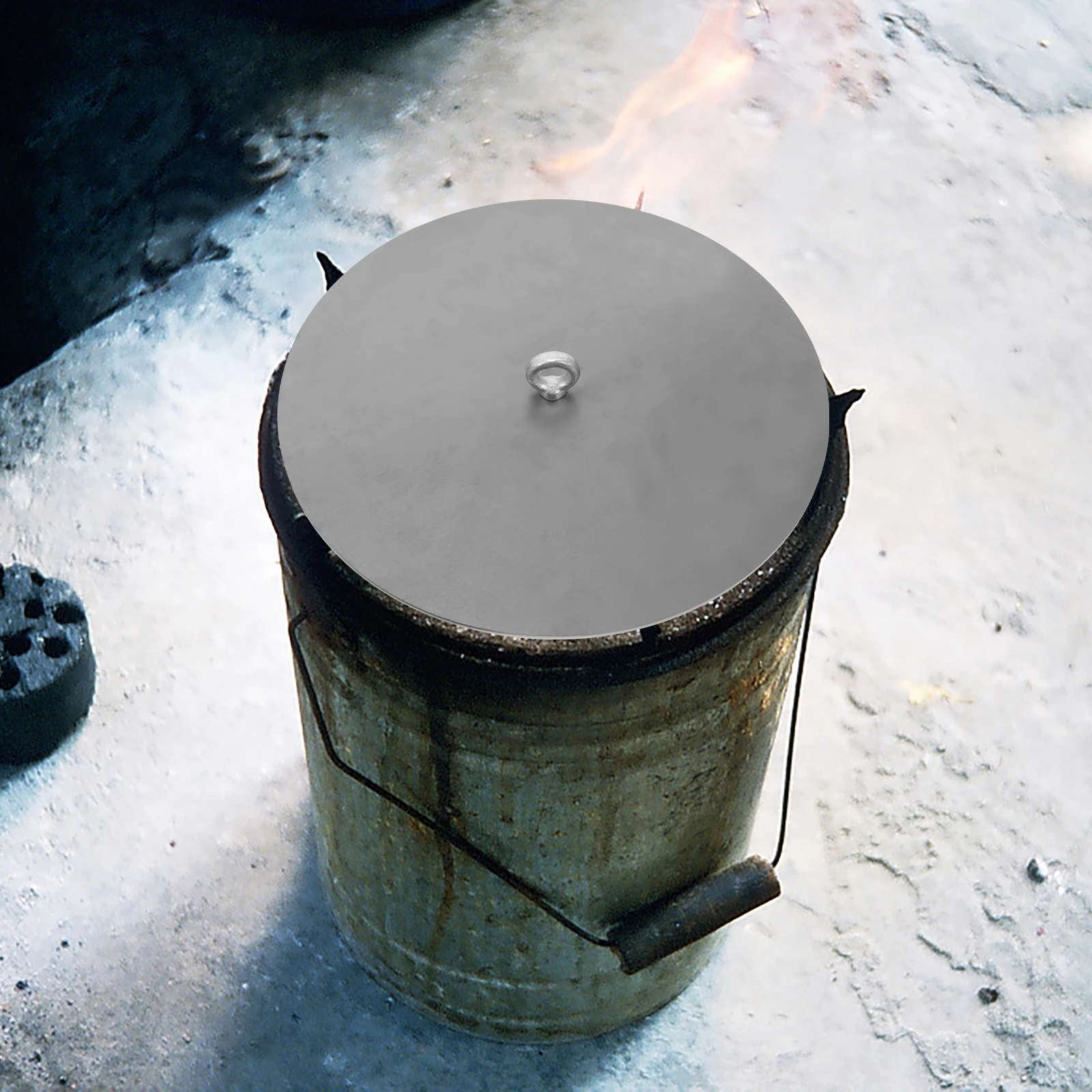

Thick Stove Cover 18cm Diameter 2 7mm Iron Easy Clean Multi function Burning Home Furnace Lid Round Practical Household
