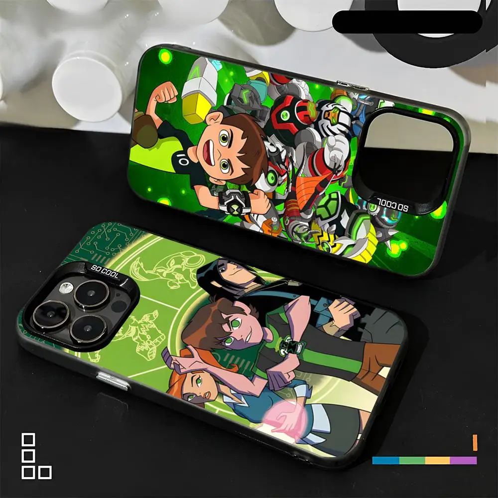 B-Ben Cartoon 10 Phone Case Matte Colored Silver For iPhone 16 15 14 13 12 11 Pro Max Plus XS X Shockproof Hard Cover