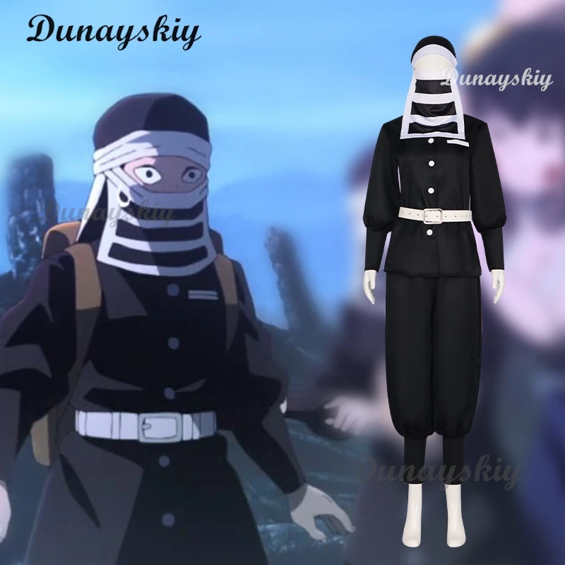 Goto Cosplay Costume Anime Black Kakushi Uniform Face Cover Outfits Top Pants Full Set Cosplay Costume