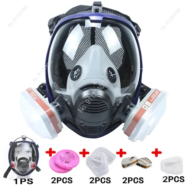 Chemical Mask 6800 Gas Mask Dustproof Respirator Paint Pesticide Spray Silicone Full Face Filters for Laboratory Welding