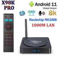 X98K Pro TV Box Android 11 Rockchip RK3566 Quad Core 4GB 32GB 8K Decoding External Antenna Dual Wifi 1000M LAN 4K Media Player