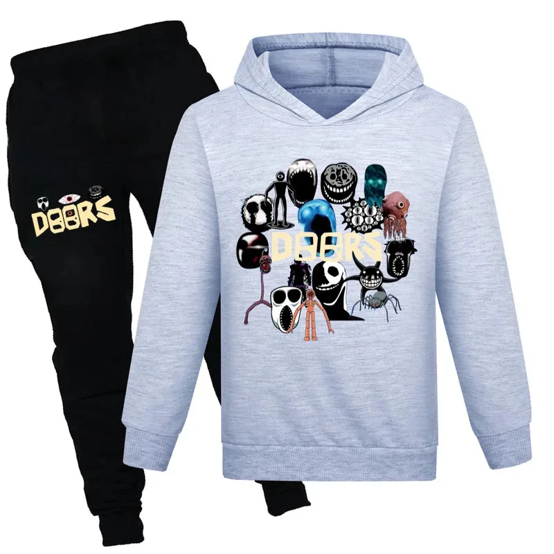 أبواب أزياء الأطفال ملابس هوديس + السراويل بلوزات الفتيان الفتيات ربيع الخريف الهيب هوب هودي الاطفال طويلة الأكمام بلايز عادية