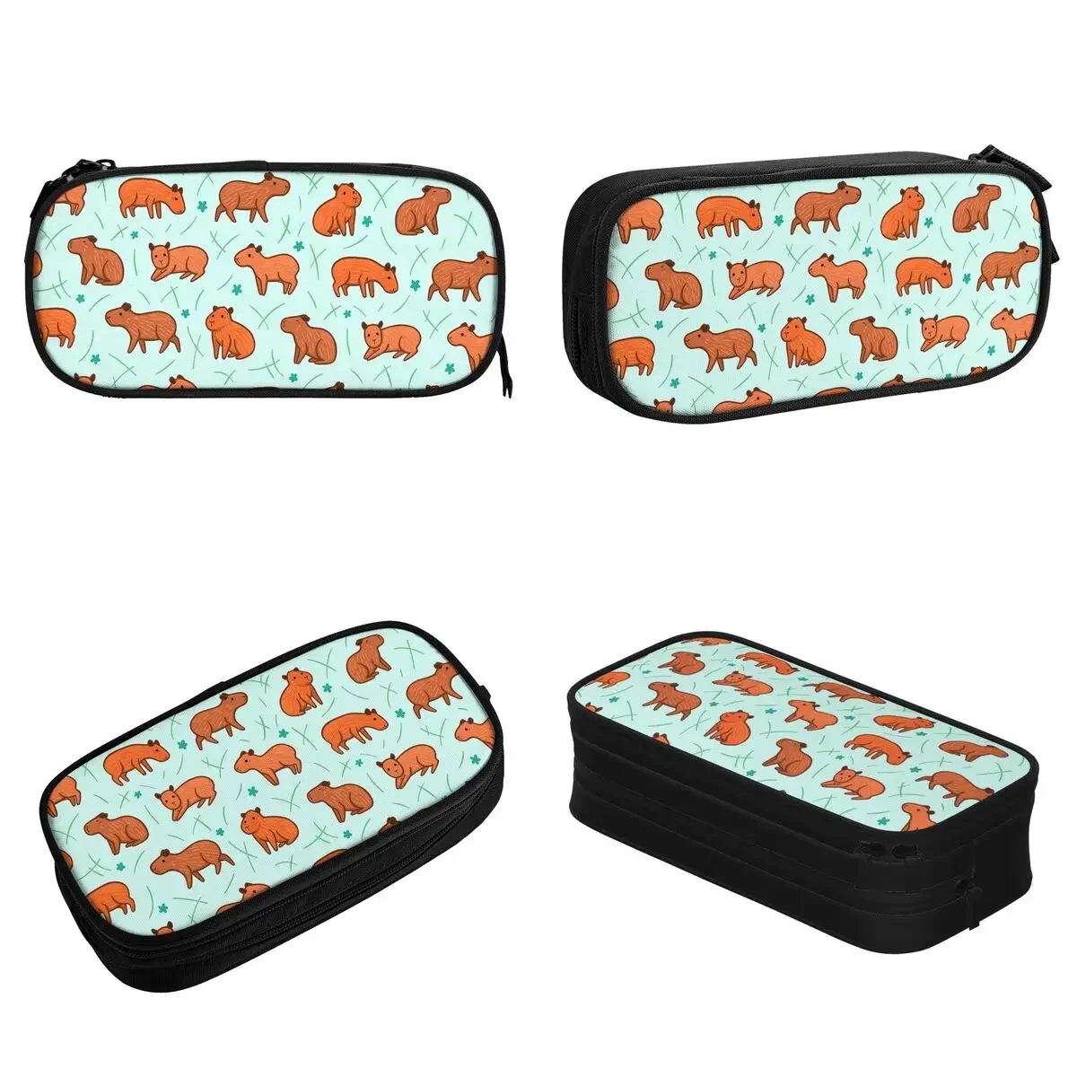 Capybara Pattern Cute Animal Pencil Cases Pencilcases Pen for Student Large Storage Bags Students School Gift Stationery