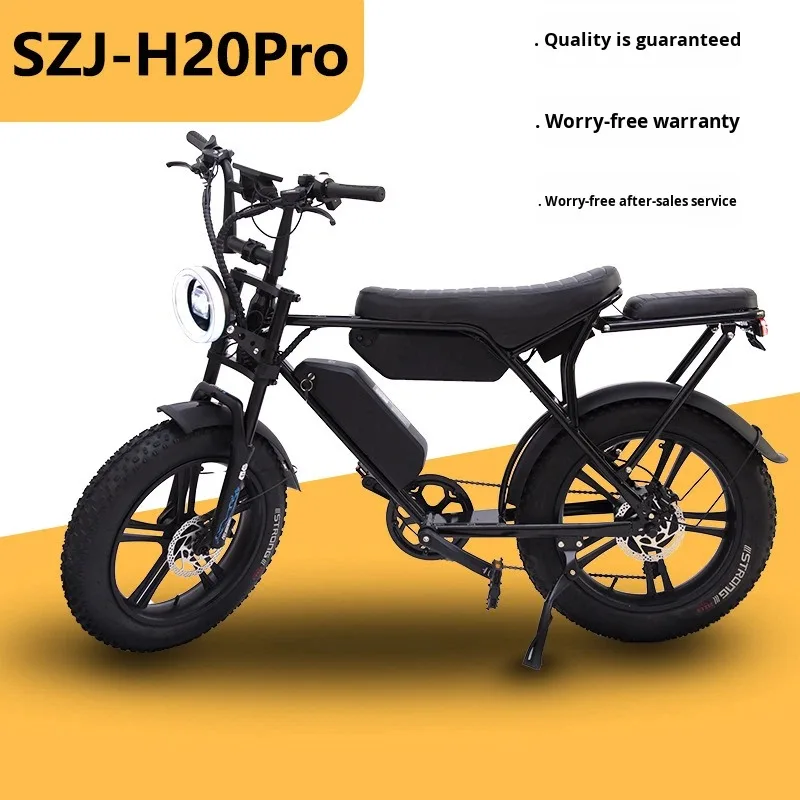 BR Factory-direct 20-inch Vintage Beach Off-road Mountain Bike Featuring Fat Tires 48V Electric Assist Lithium Battery 1000W Rea