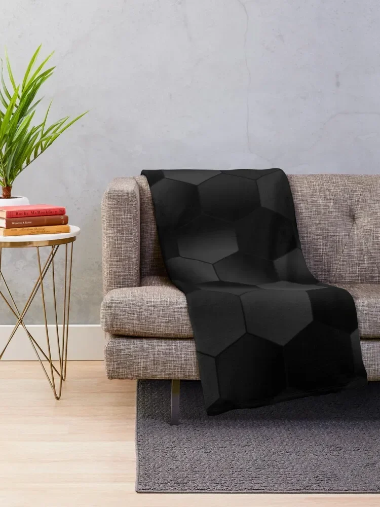 Charcoal Black Hexagons Throw Blanket Decorative Sofas Retros Thins Loose Blankets