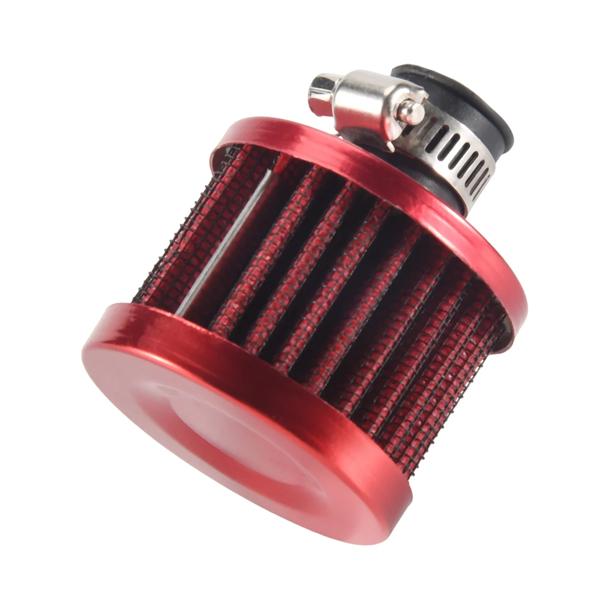 13mm Oil Mini Breather Cold Air Filter Fuel Crankcase Engine for Car Color:Silver