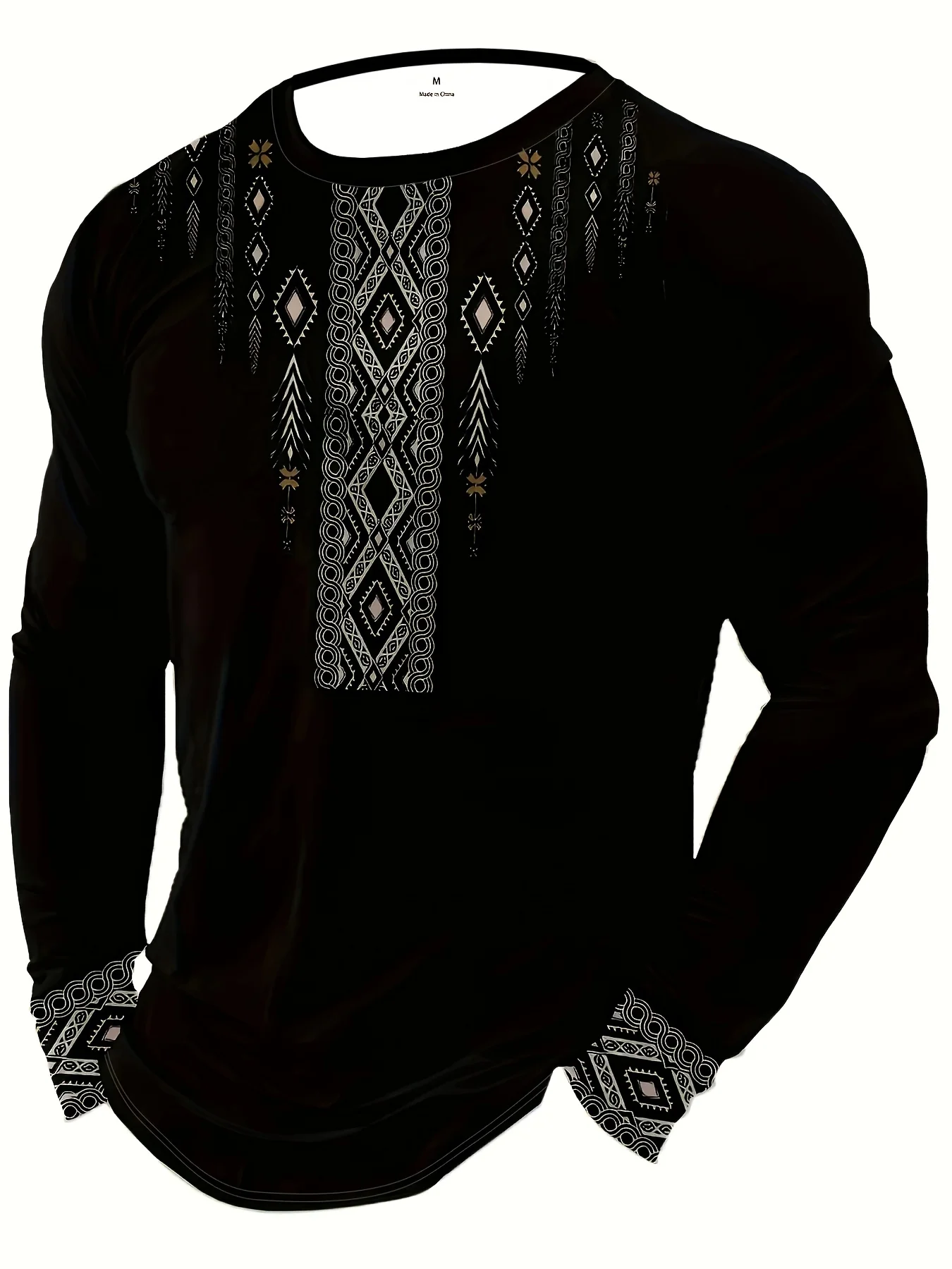 2026  Selling Men's 3D Printed Western Cowboy Tassel Leather Jacket Effect Long Sleeve, Retro Ethnic Pattern, Casual Breathable