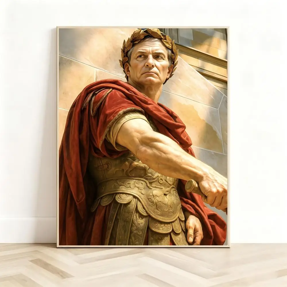 Historical Epic Movie G-Gaius Julius Caesar Poster Classic Self-Adhesive PP Wall Sticker for Living Room Bar Decor Gift