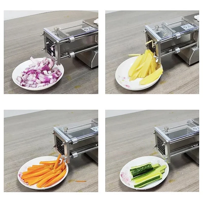 آلة قطع رقائق البطاطس 8 مللي متر/10 مللي متر/12 مللي متر قطاعة الخضراوات شريط بطاطس كهربائي صنع أداة لخيار الجزرة