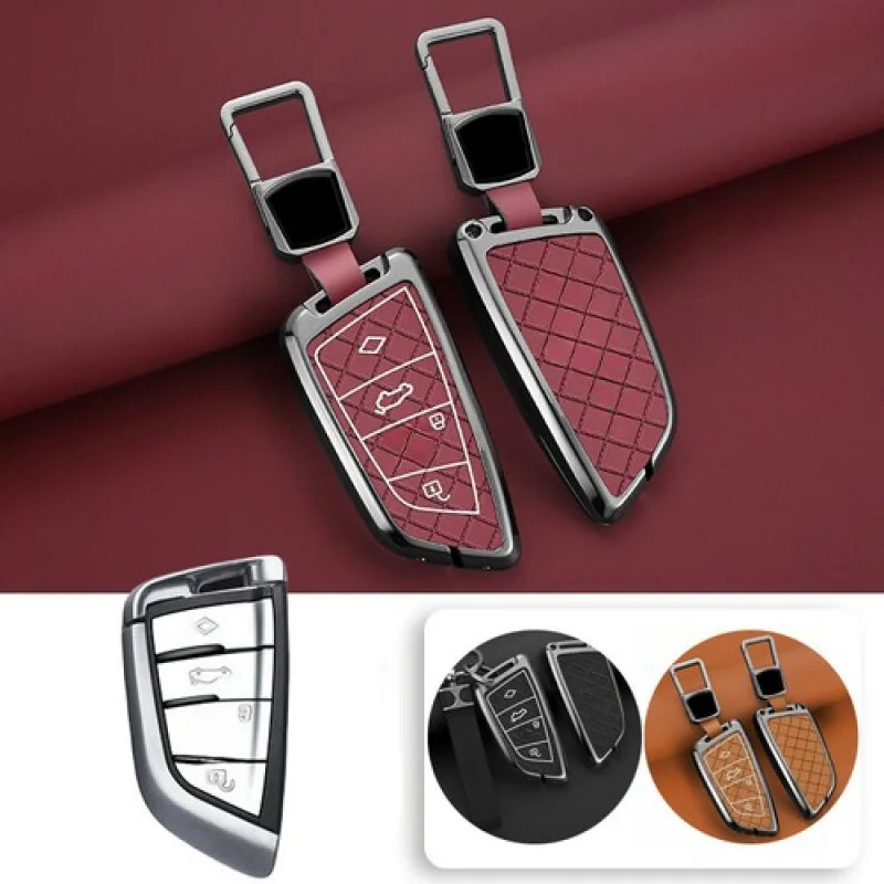 

Кожаный чехол для ключей от автомобиля A + из цинкового сплава для BMW X1 X2 X3 X4 X5 X6 X5M 1 2 3 4 5 6
