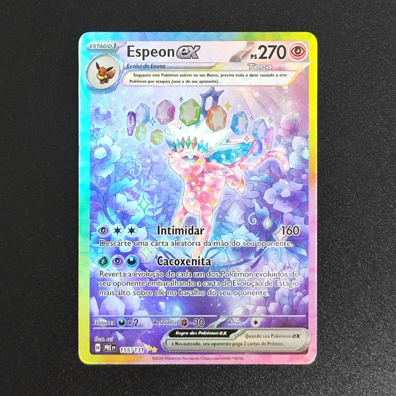 PTCG Brasile Portoghese Scarlet & Violet Evoluzioni Prismatiche Umbreon Sylveon Leafeon EEVEE EX Gioco Collezione di Carte Proxy Toy