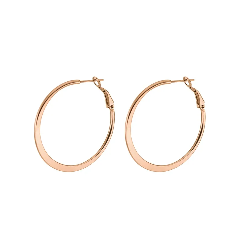 Vintage Big Round Hoop Earrings 2024 Trendy Steel Earring Rings Large Wholesale Earrings Lot Bulk Designer Luxury Jewelry korean