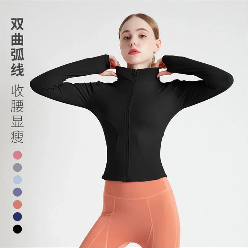 Yoga Crop Top Spring Summer Sports Jacket Women New Zipper Running Yoga Top Top Deportivo Mujer Camisetas