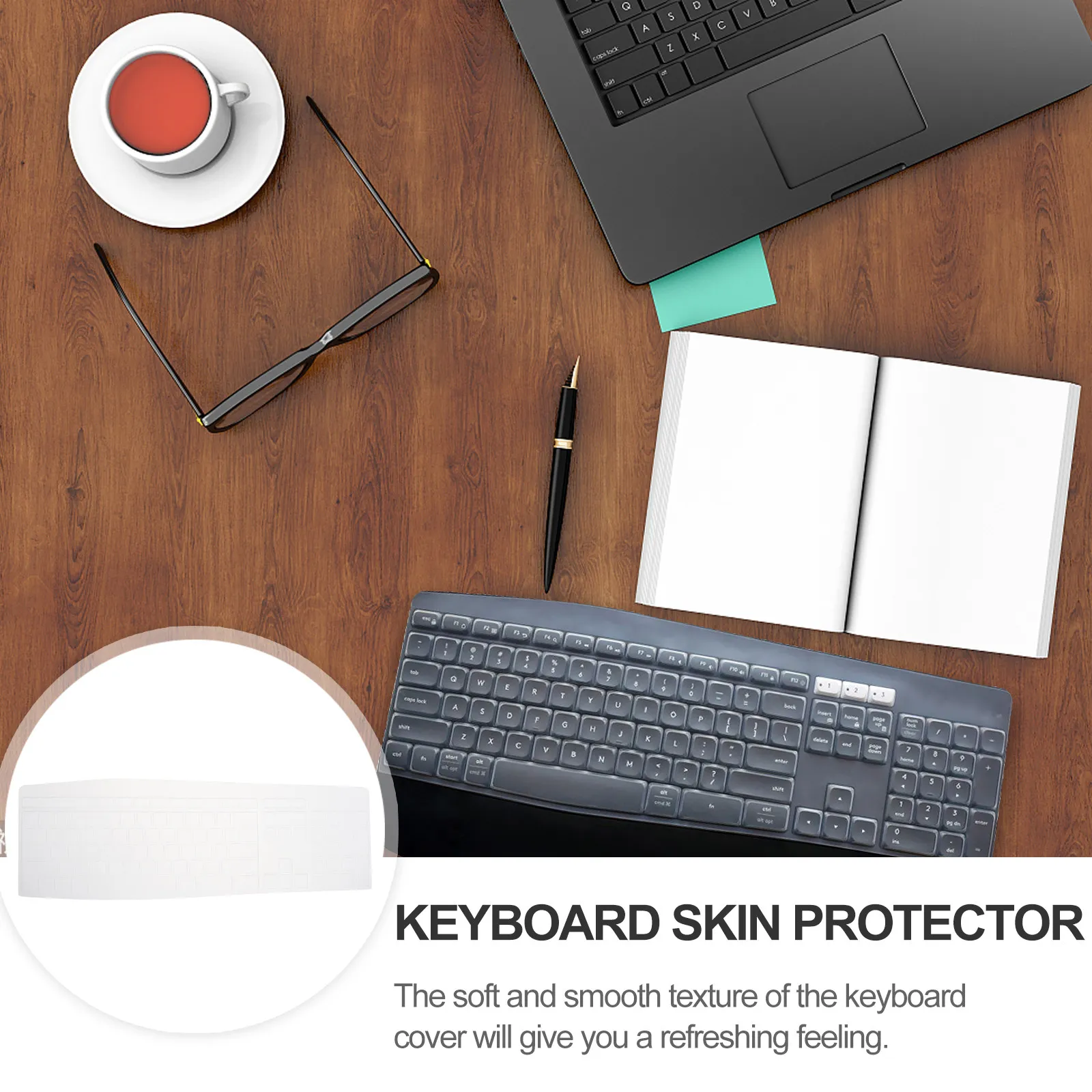 Ultra-Thin Silicone Skin Compatible With Mk330 Washable Reusable Protective Cover For Computer Keyboard Membrane Sound Reduction