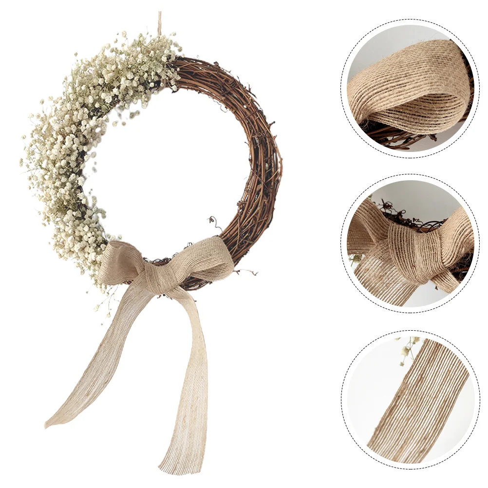 

1pc Dry Flower Garland For Wedding Party Festival Decor Wall Hanging Gypsophila Wreath Door Lintel Decoration