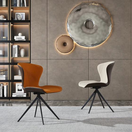Modern Luxury Nordic Dining Chairs for Home Hotel Fabric Revolving Convertible for Restaurant Apartment Dinning Room Furniture