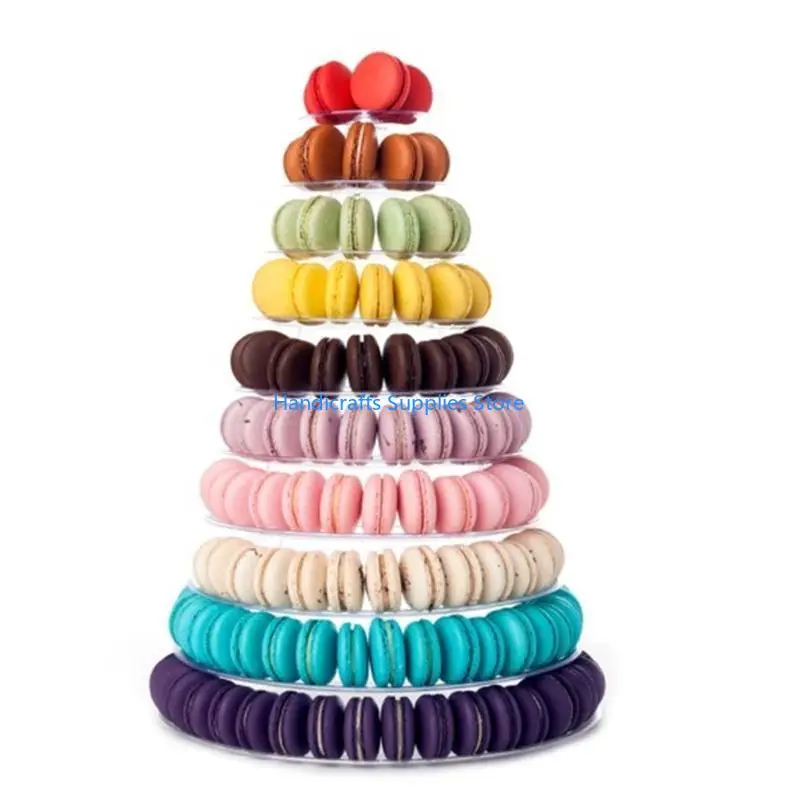 R1WA Cupcake Stand 10-Tier Macaron Tower for Baby Shower Birthday Party Wedding Decor
