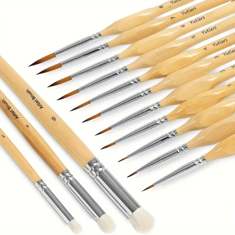 

Набор миниатюрных кистей для рисования — сухие кисти из козьей шерсти премиум-класса для рисования моделей, набор куполообразных кистей для масштабных моделей и миниатюр