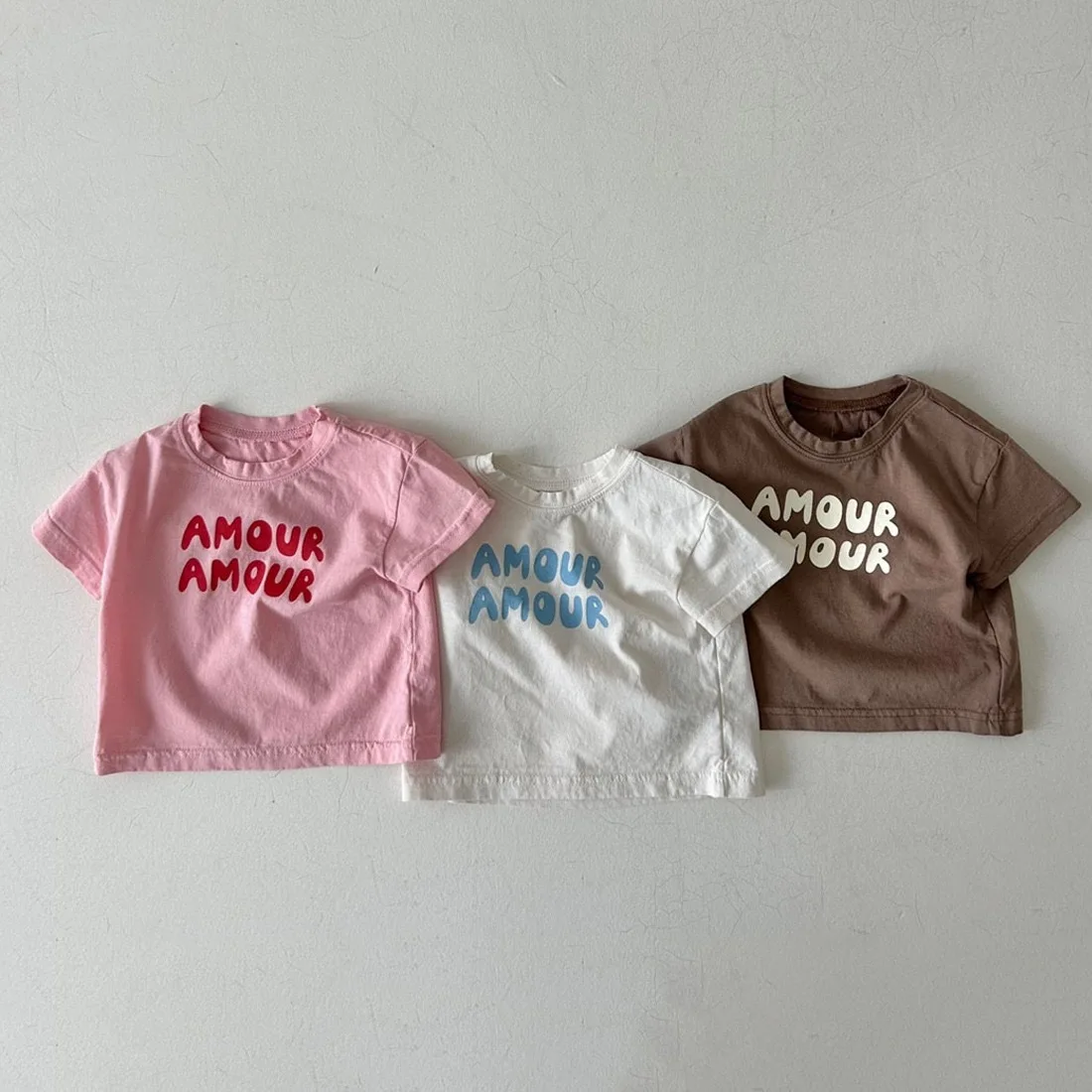 

Baby Short Sleeved Letter Printed Cotton T-shirt for Infants and Young Children Summer Stylish Versatile Top