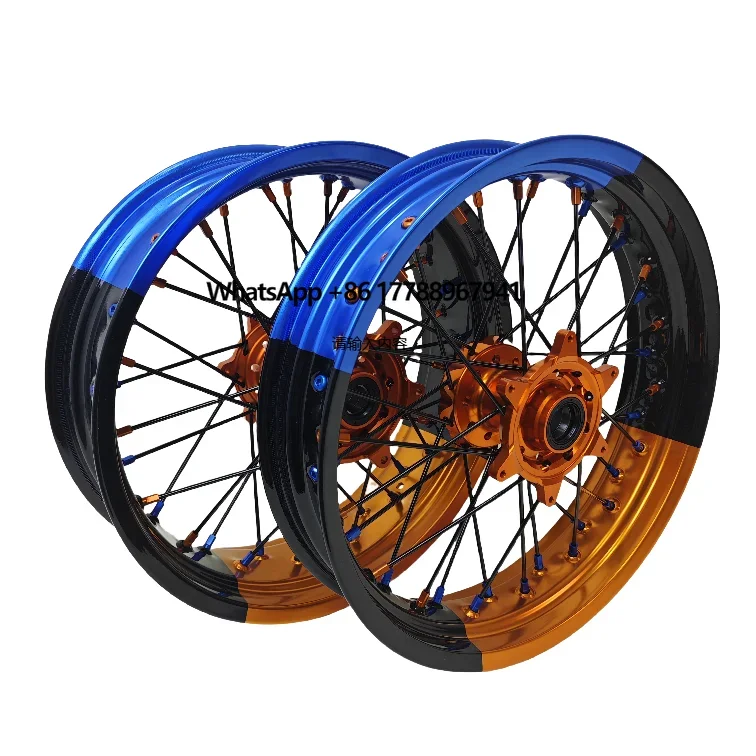 

New Sale FIT EXC SXF Front 17*3.0/3.5 Rear 4.25/4.5/5.0 Color Matching Supermoto Wheels Set Motorcycle Parts