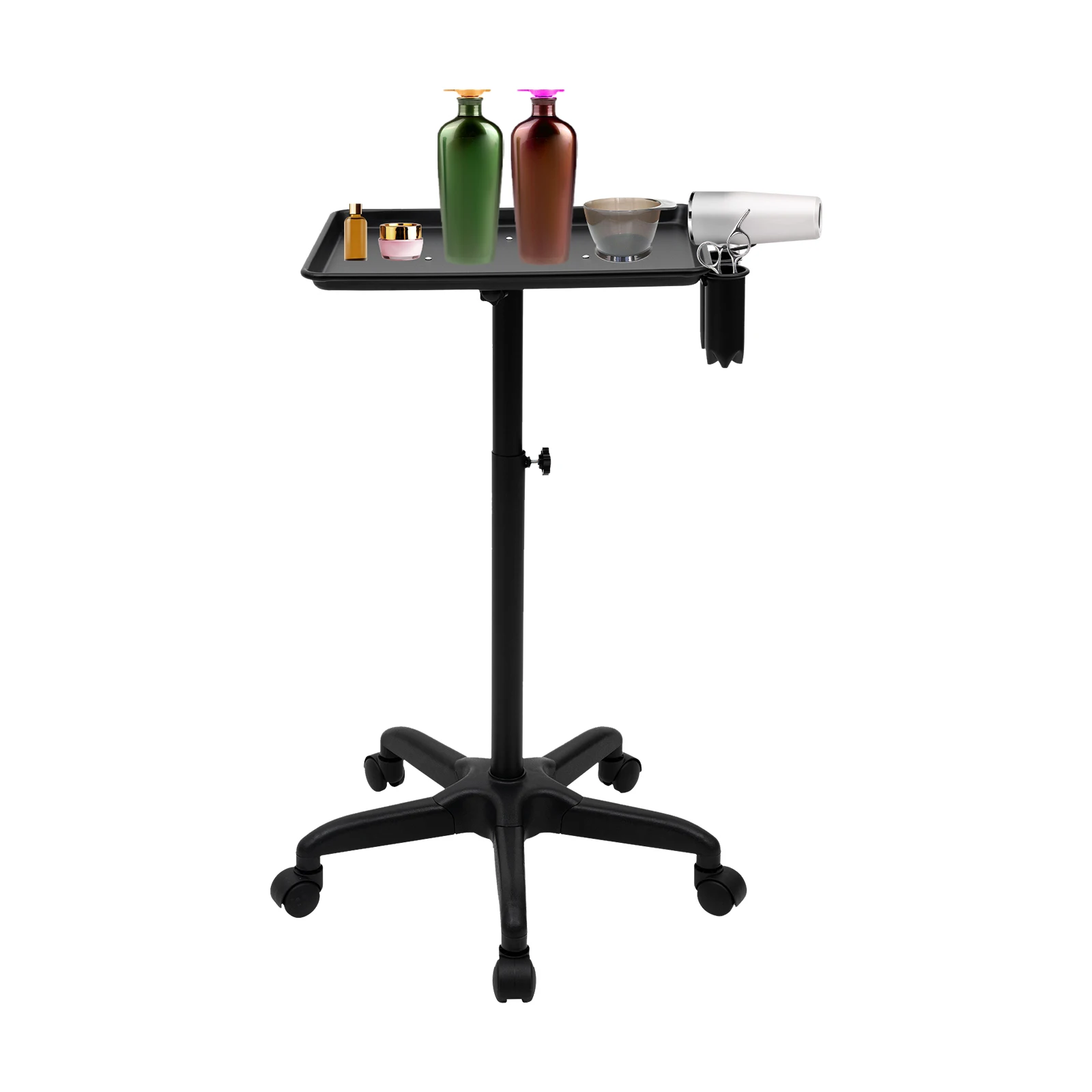 

Modern Hairdressing Tool Trolley Aluminum Alloy Iron Plastic Material Painting Surface Treatment 6kg Load Capacity Adjustable Height 64 to 108cm Large Storage Tray Multifunctional Mobile Salon Tool Cart For Hair Beauty Salon Use