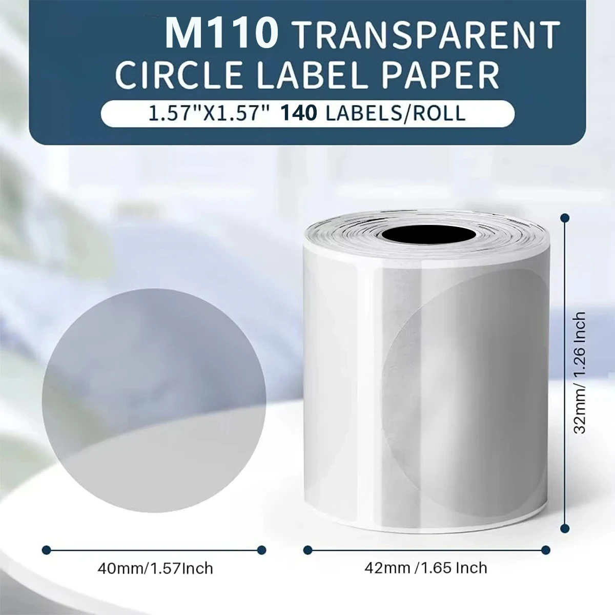 Transparent & Colored Clear Labels - Waterproof Adhesive Stickers for Shipping, Retail, Medical/Office Use, Thermal Paper