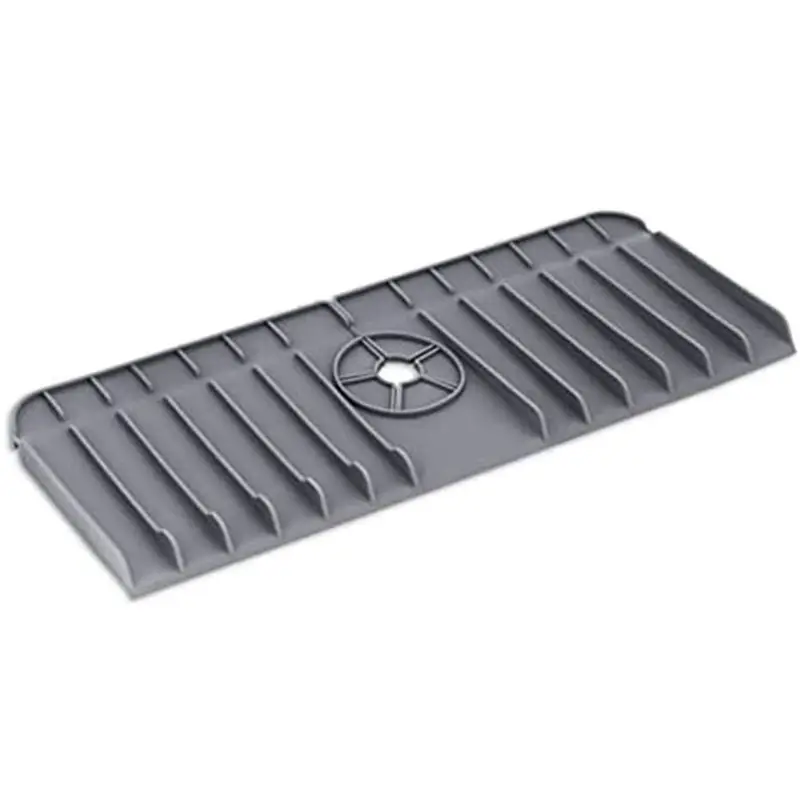ABNH Kitchen Sink Splash Guard, Silicone Sink Faucet Mat, Sink Draining Pad Behind Faucet, Kitchen Sink Accessories Gray
